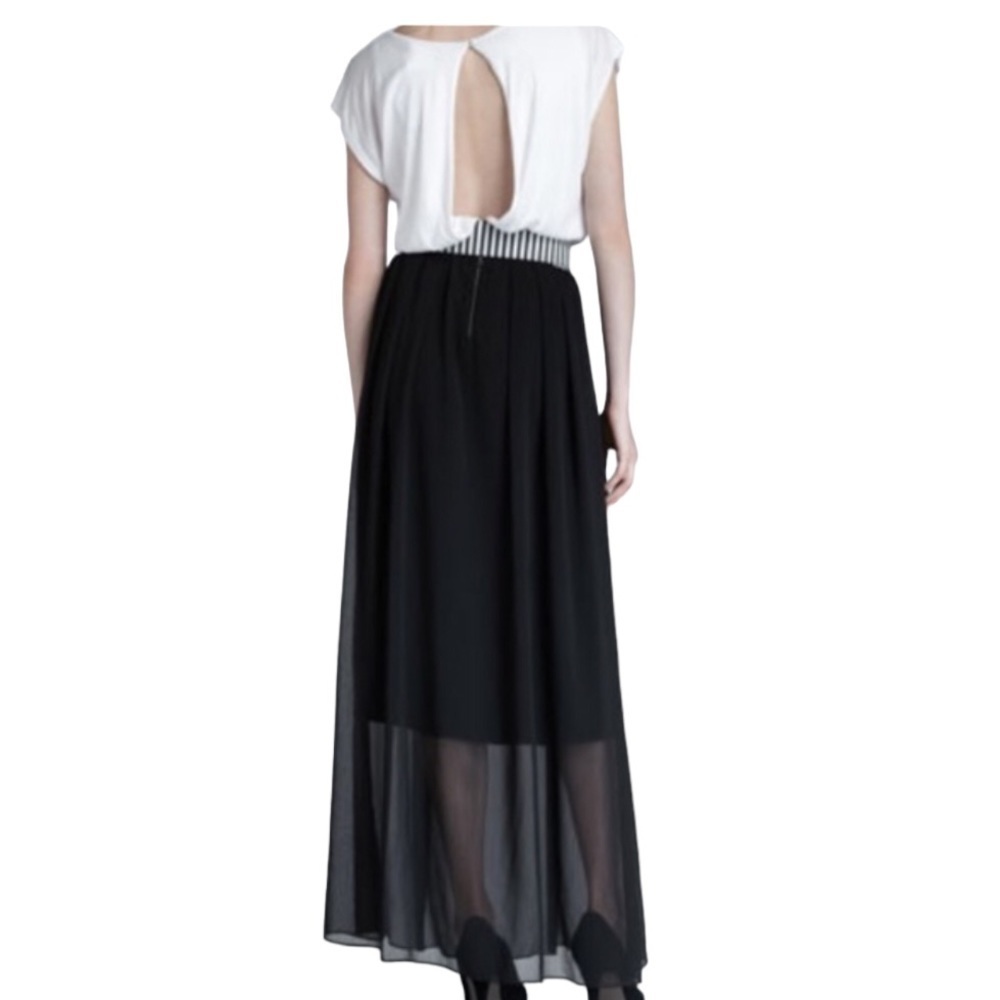 Alice & Olivia Black White Short Sleeve Maxi Dress Small - Picture 3 of 16